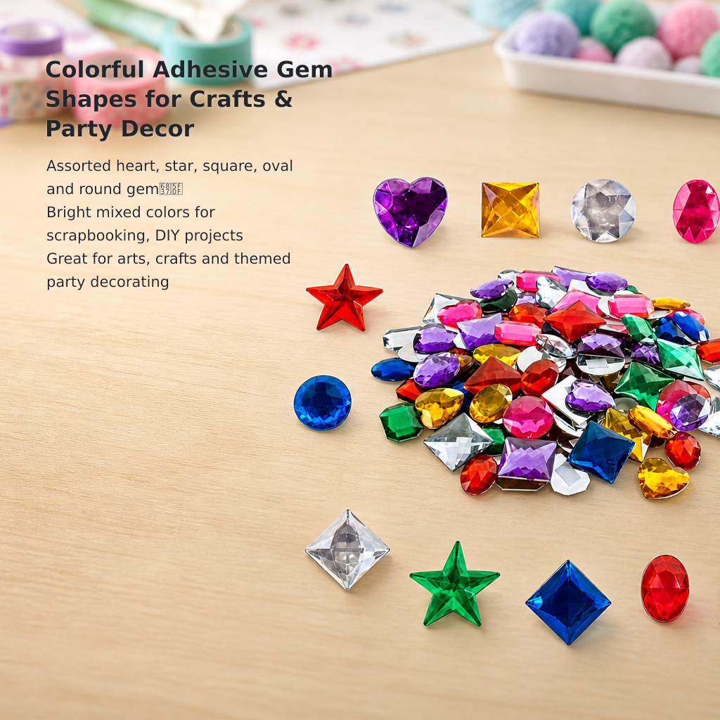 1-Inch Self-Adhesive Gem Stickers